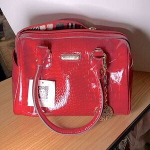 Anne Klein Strawberry faux croc bag - NWT